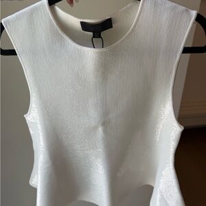 Zara White Sequin Peplum Top